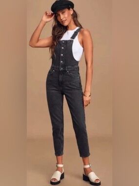 We The Free Black Denim Shelby Overalls